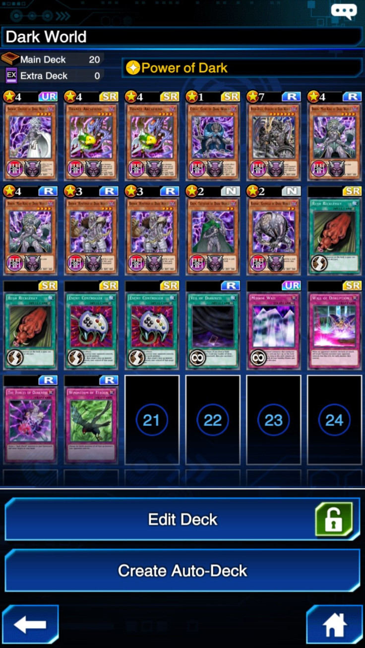 A sample Dark World deck build. 