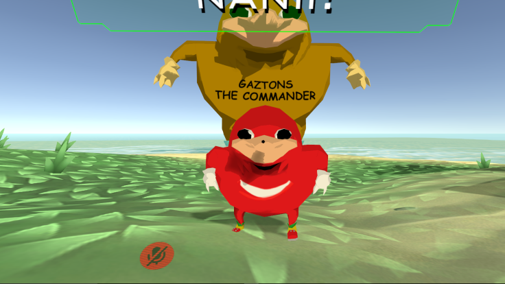 A lone knuckles in front of an effigy to mod Gatzons