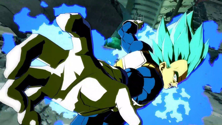 Vegeta looks striking with blue hair. 