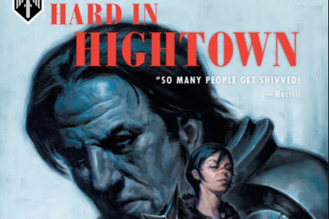The cover for Varric's novel, Hard in Hightown. 