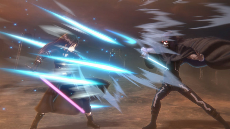 Kirito facing off against Death Gun in Sword Art Online: Fatal Bullet 