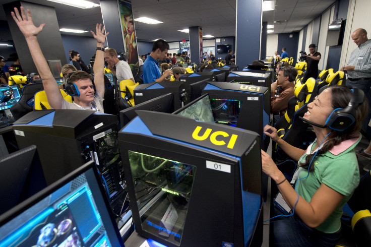 Students battle at the opening of the UCI esports arena.