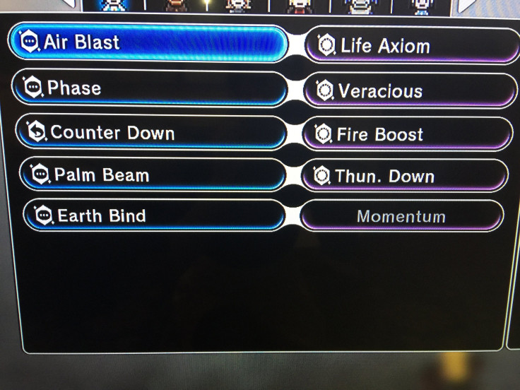 The equipment menu screen showing Lumina's Skill Spiritnite, Counter Spiritnite (Counter Down). Momentum Spiritnite appear on the right. 