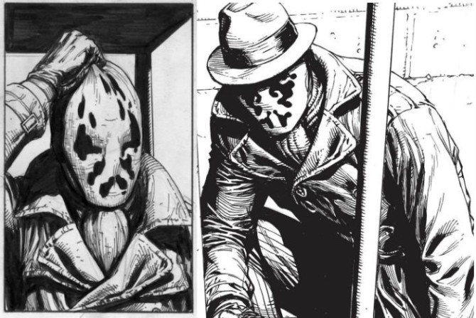 Gary Frank teases Rorschach's identity. 
