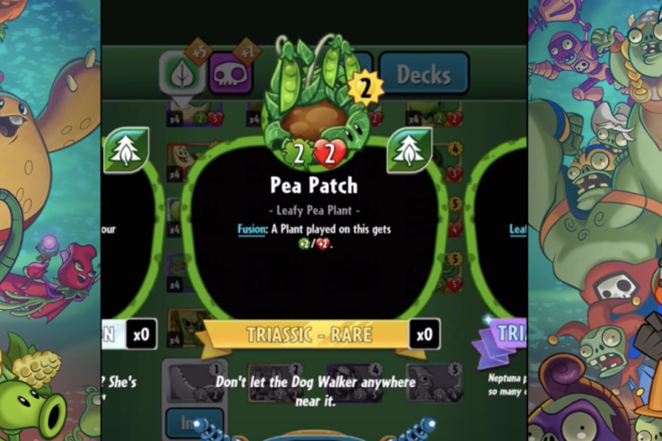 Pea Patch is a new rare card in the latest PvZ Heroes Triassic Triumph card pack 