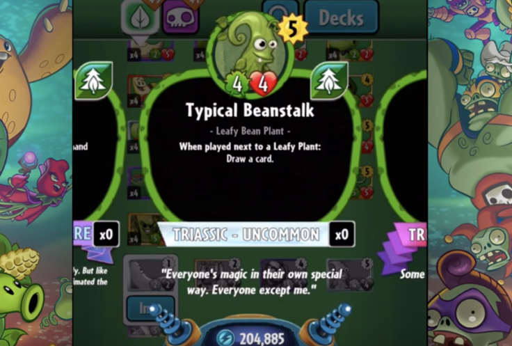 Typical Beanstalk is a new uncommon card in the latest PvZ Heroes Triassic Triumph card pack 