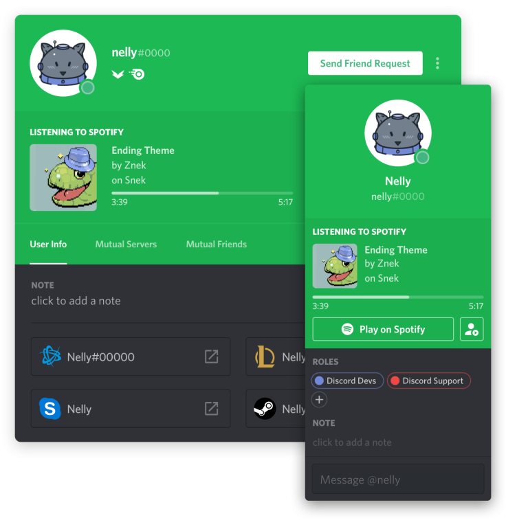 User can choose to show their Spotify info on their Discord profile with the latest update.