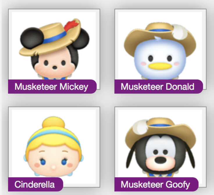 There are 200 Premium Tsum Tsum to use in the Valentines 2018 Sweetheart event including the new Musketeer Mickey, Donald and Goofy.
