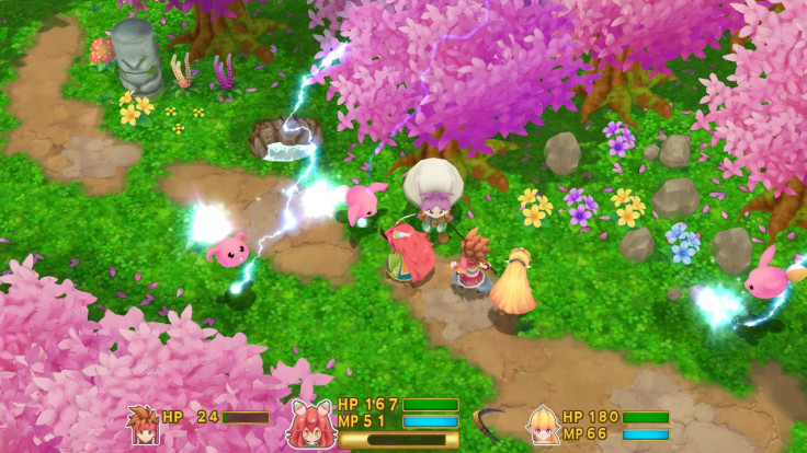 The delightfully bright Forest of Seasons in Secret of Mana. 