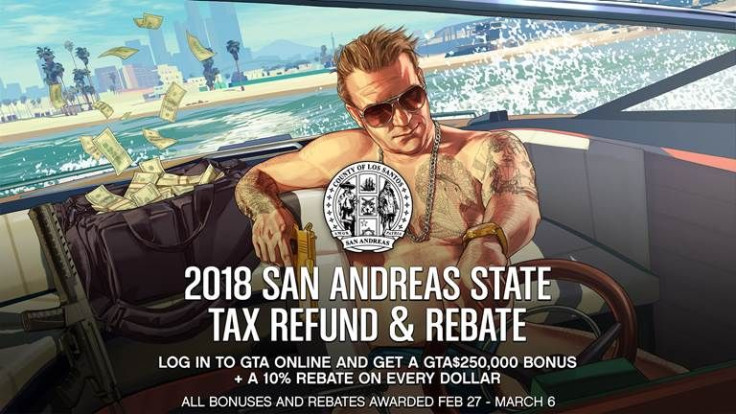 Get your tax refund in GTA Online simply by logging on to play.