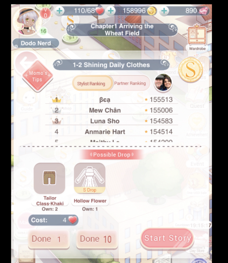 Focus on getting S scores and grabbing all clothing drops to get the most out of Love Nikki's story mode. 