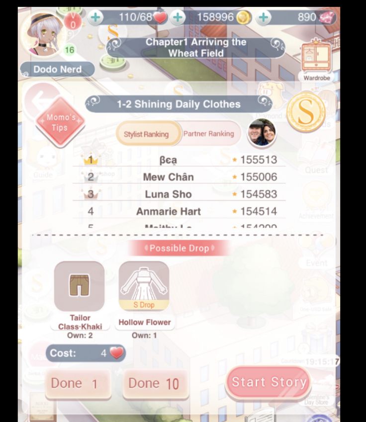 Focus on getting S scores and grabbing all clothing drops to get the most out of Love Nikki's story mode.