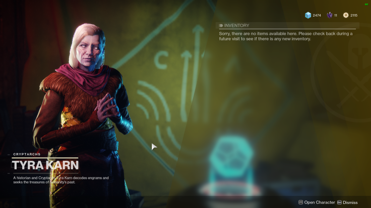 Tyra Karn is the resident Cryptarch on The Farm.