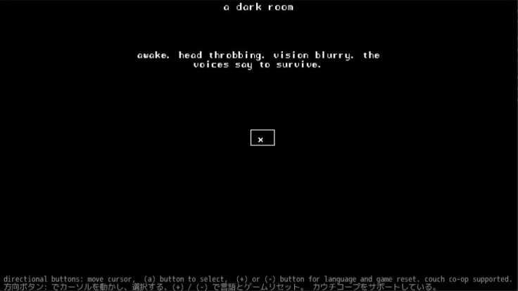A Dark Room Start Screen