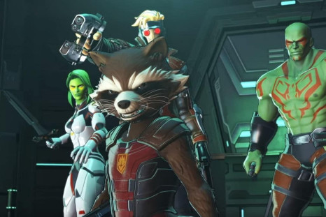 The Guardians of the Galaxy take center stage during one of the missions for the game.