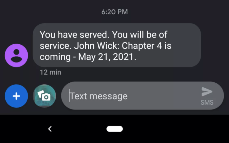 John Wick Chapter 4 was revealed using the same SMS service that was used for the Chapter 3 reveal.