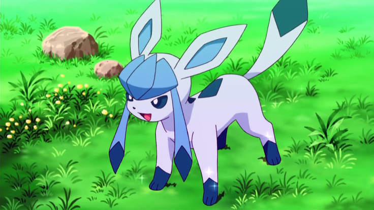 The Ice-type Glaceon as she appeared in the anime series.