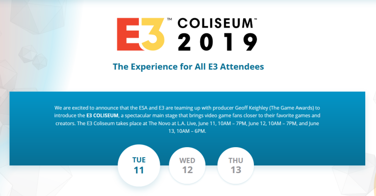 The full schedule for E3 Coliseum has been announced.