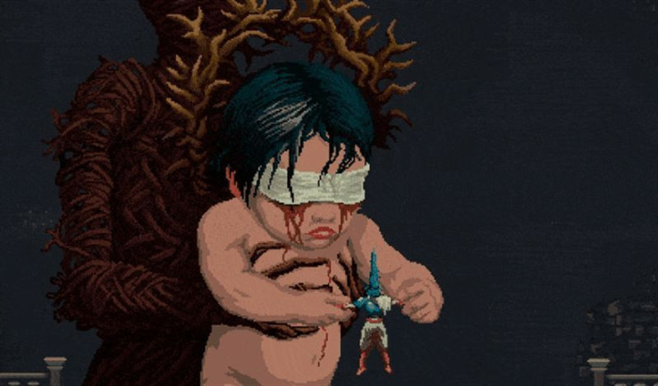 Blasphemous is a game where a giant blindfolded baby tears you apart like a toy.