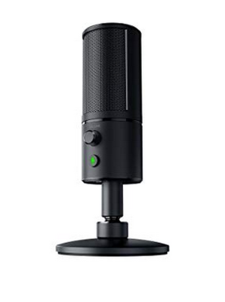 Interact with your audience with the Razer Seiren X USB Streaming Microphone.