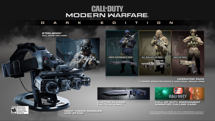 Activision announces the Dark Edition for Call of Duty: Modern Warfare.