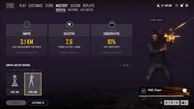 Mastery Survival tab.