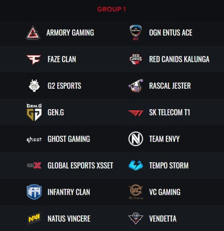 Group 1 teams.
