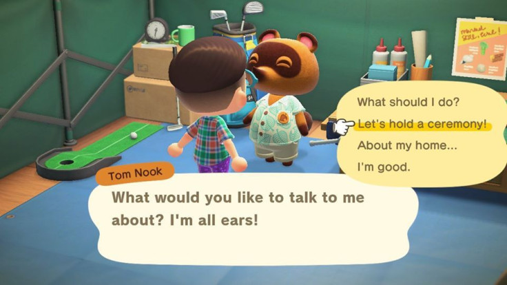Tom Nook gives additional players opportunity to relive a milestone by recreating ceremonies.