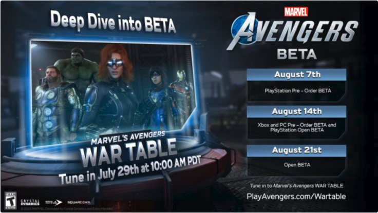 Square Enix has set beta dates for those who have pre-ordered Marvel's Avengers.