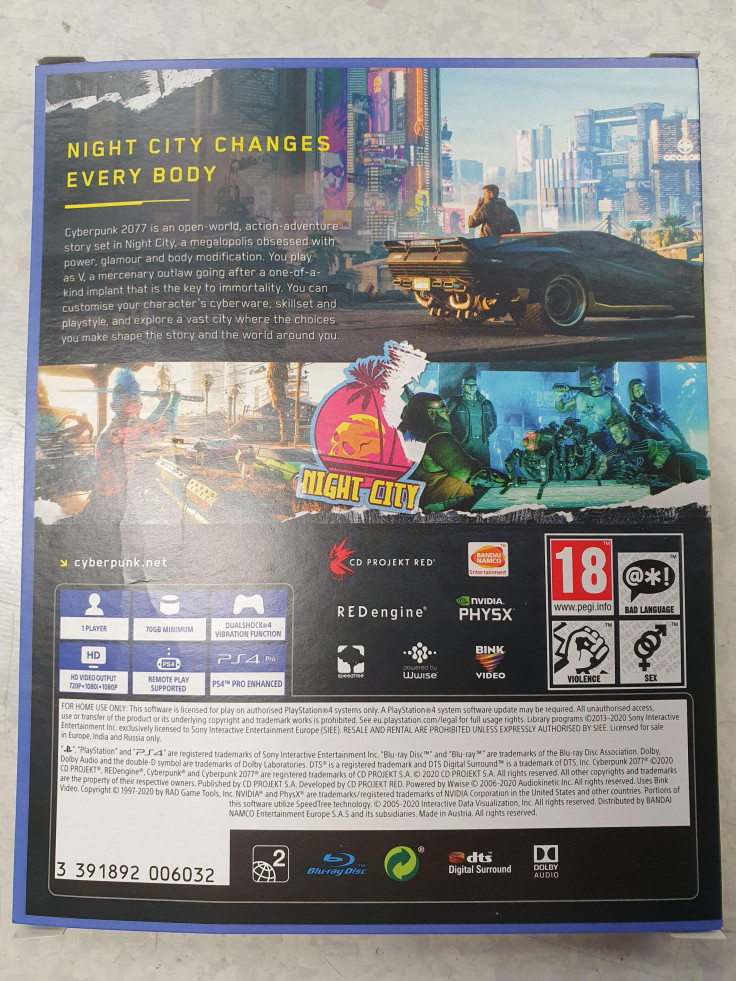 Cyberpunk 2077 Back Cover