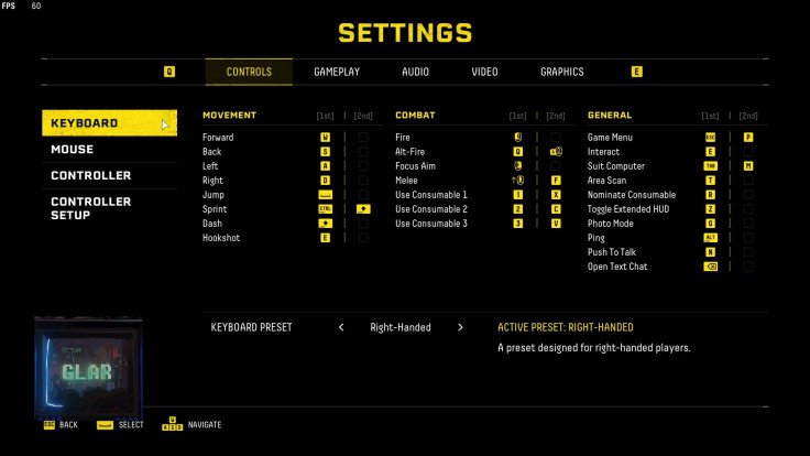 Returnal PC Controls