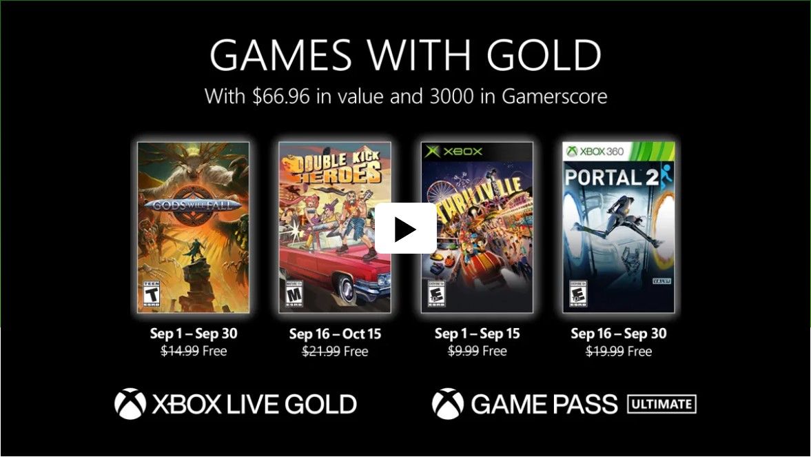 Xbox Live Gold September 2022 Free Games Revealed