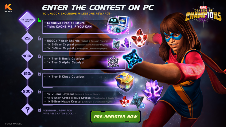 Marvel Contest of Champions splashscreen with Ms Marvel