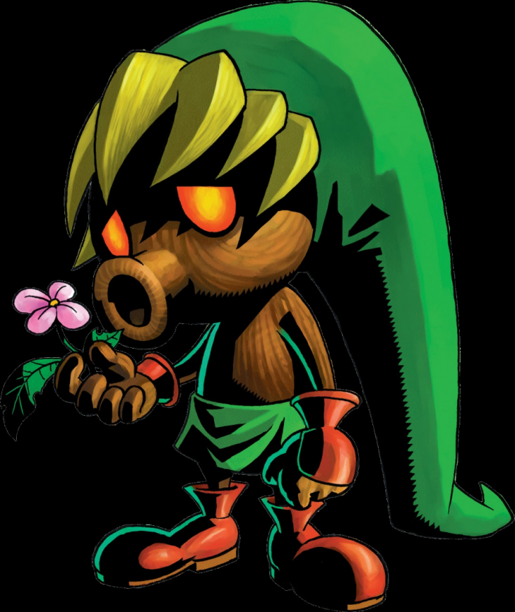 The Skull Kid violently traps the spirit of a Deku Scrub in Link's body during the game's very long opening cutscene. (Image: Nintendo)