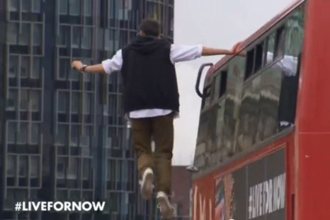 Dynamo rode alongside a double decker bus as part of an ad campaign for Pepsi.