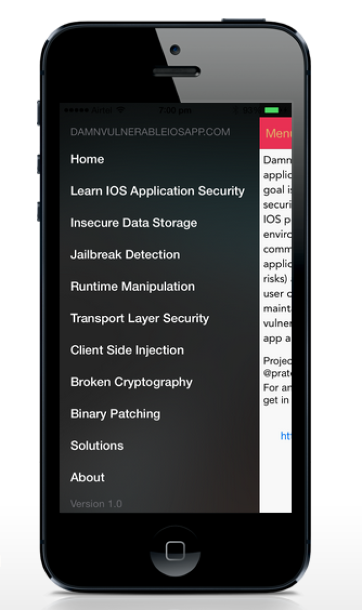 Prateek Gianchandani’s Damn Vunerable iOS App is an interesting new tool for app developers, hobbyist hackers and n00bs alike. Use the tool and the resources to learn about common iOS vulnerabilities, how to defeat jailbreak detection and more.