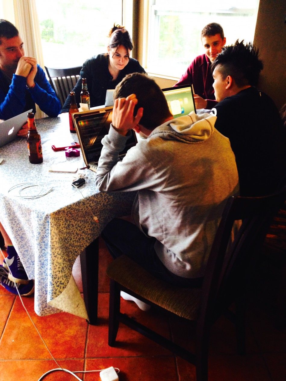 The Jailbreak house gets to work on presentations slides