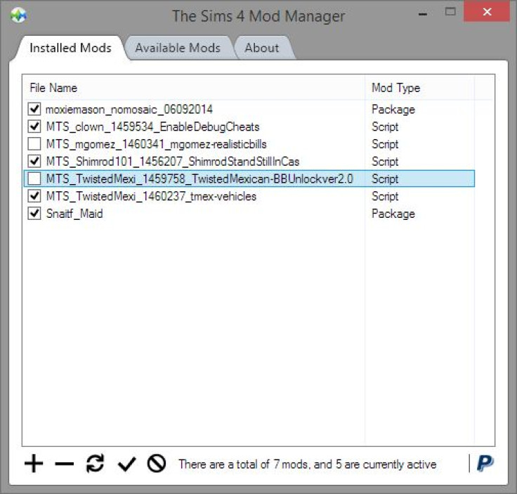 The Sims 4 mod manager