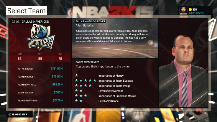 You'll get to choose where you begin your career in MyGM mode but too many poor performances and you'll be looking for a new team to lead next season