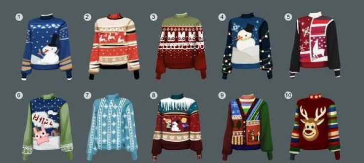 The sweaters up for vote, #4 ultimately won the contest and is included  in the update