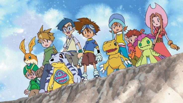 The DigiDestined with their partners in the Digimon Adventure anime. 