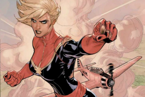 Captain Marvel on the cover of her self-titled book.
