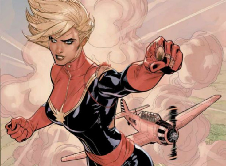 Captain Marvel on the cover of her self-titled book.