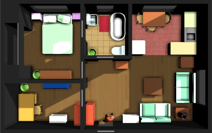 Antonio's bare bones model of the "Twelve Minutes" apartment.