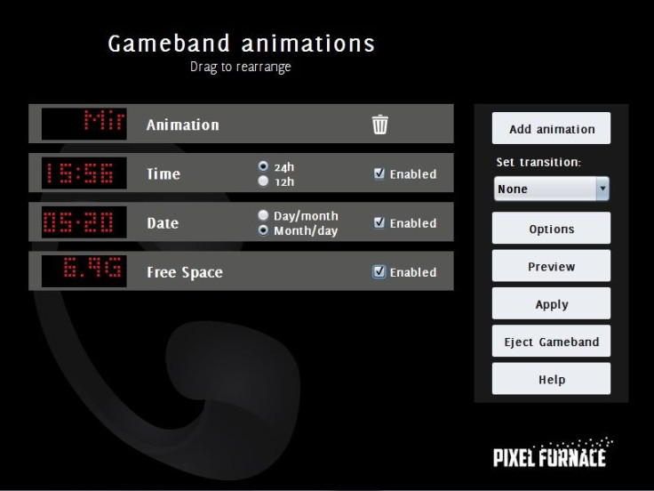 Gameband gives you full control over the words and pictures that scroll across its LED display