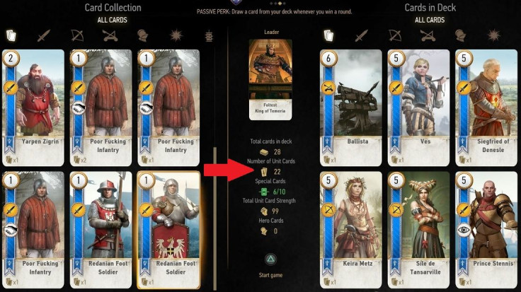 Never run more than 22 units in your Gwent deck without a damn good reason