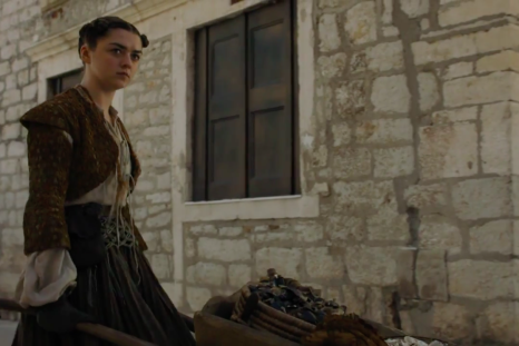 Maisie Williams as Arya Stark.