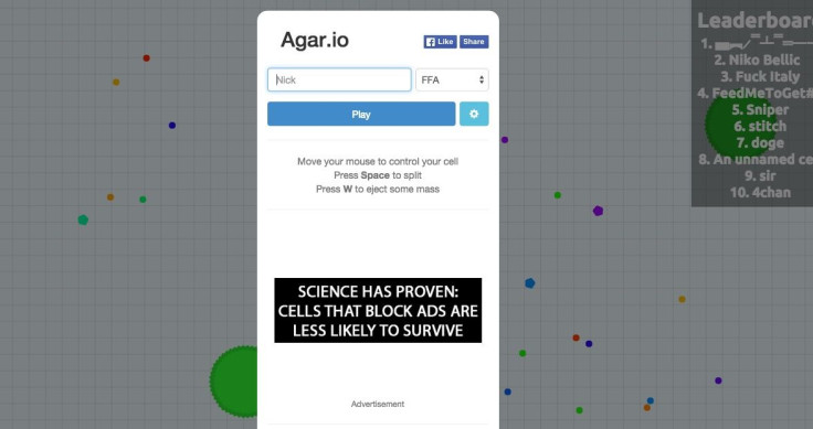 To play Agario, simply visit the Agar.io website, pick a user name, and you are off!