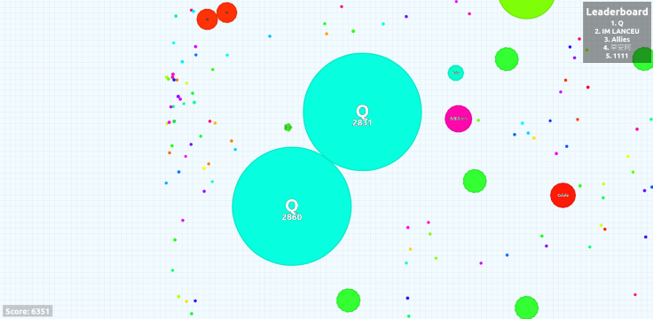 Agario has edges. Pushing your opponent towards those can help you get ahead.