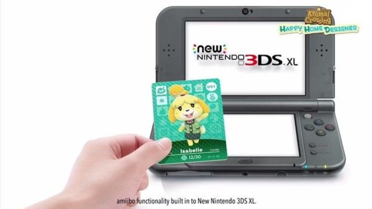 Animal Crossing happy home designer amiibo card used on the New 3DS XL